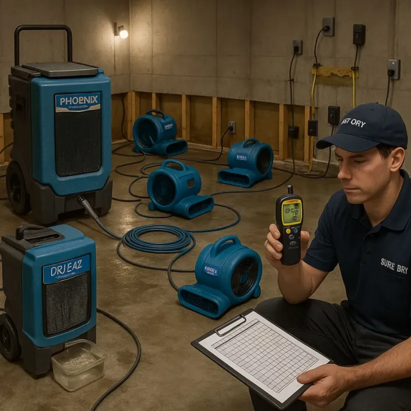Structural Drying and Dehumidification process in Union Beach, NJ